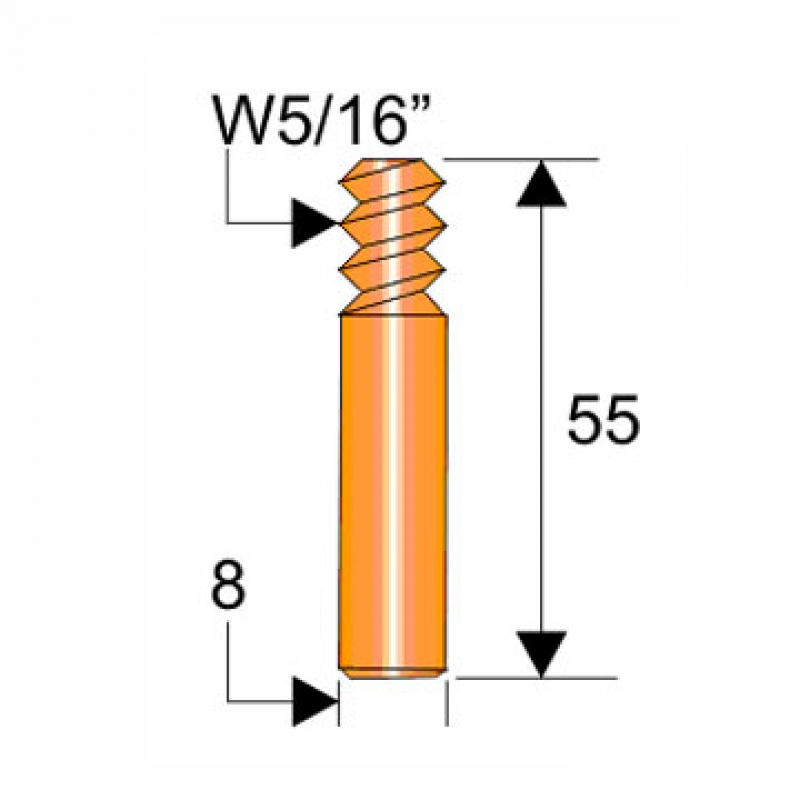 LONG CONTACT TIP M8 0.8SBME 235-470